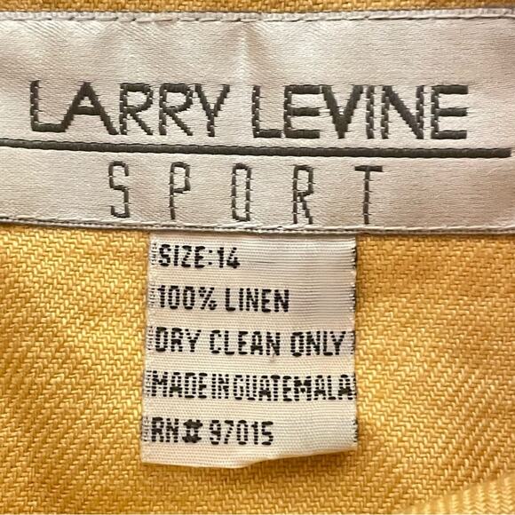 Larry Levine Sport yellow button down coat jacket size 14 b26 - Picture 2 of 4